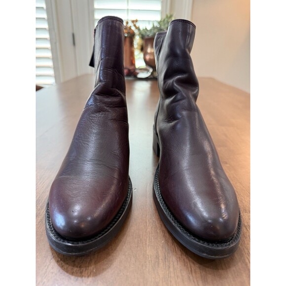 Frye Women’s Win Harness Zip Ankle Boots Burgundy Leather Size 9B Made in Mexico - Picture 4 of 12